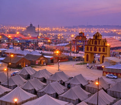 Kumbh Yatra Camp Gallery - Evening Festival View